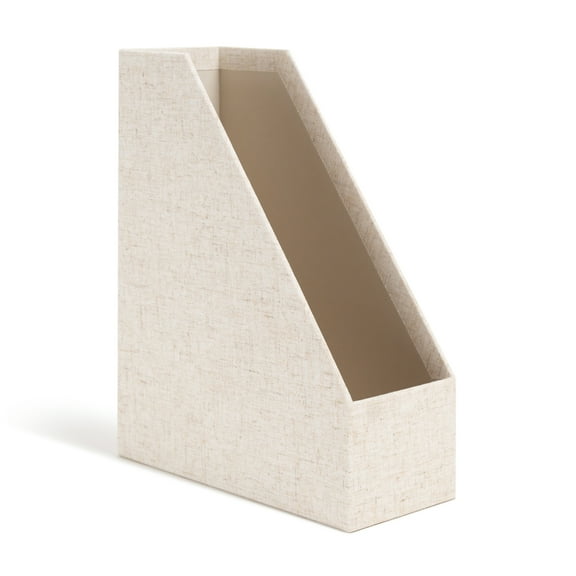 U Brands Linen Magazine File Holder, Beige Linen Finish, Beige, 1 Count, 5388U