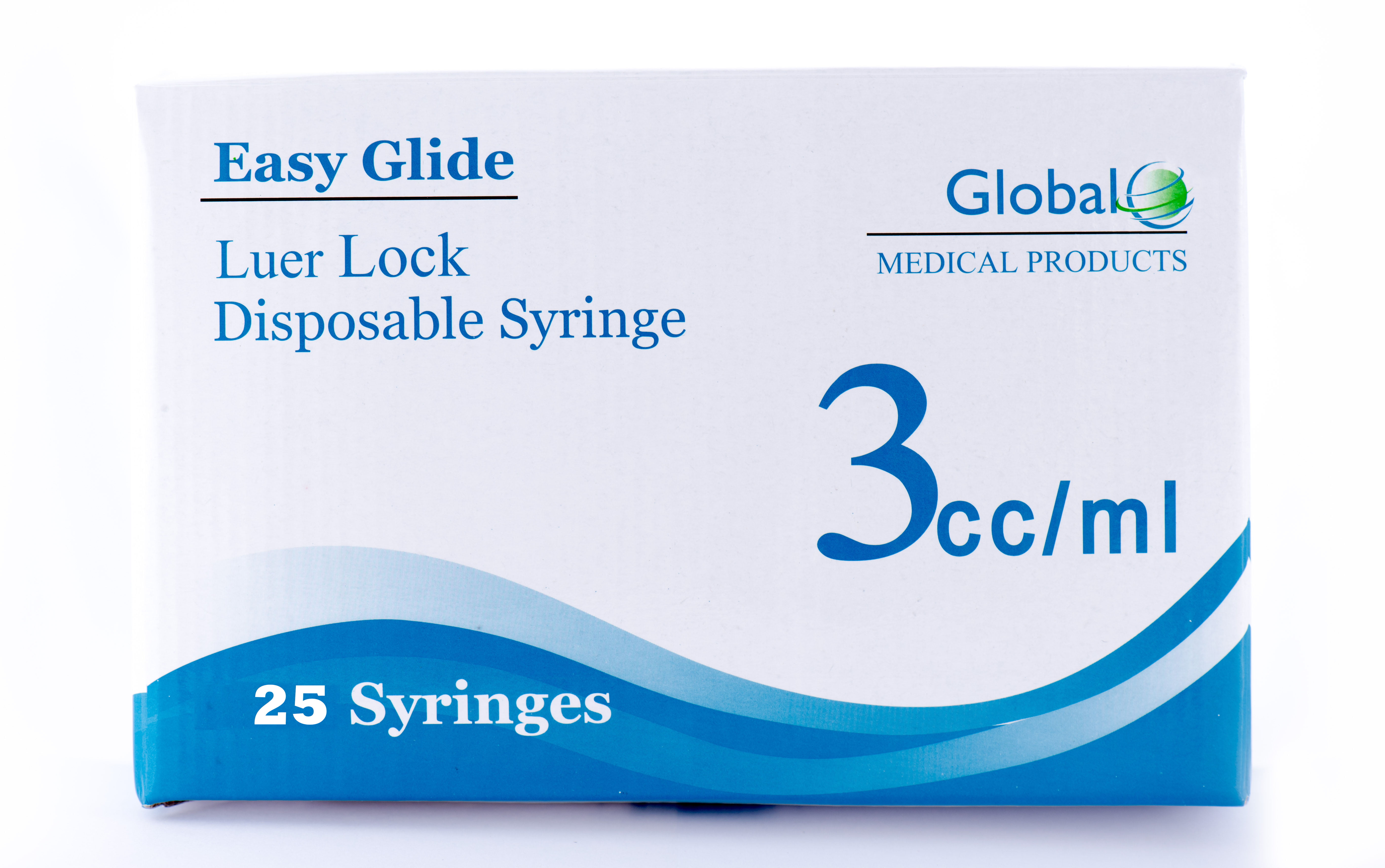 3ML Sterile Syringe Only with Luer Lock Tip - 25 Syringes Without a Needle  by Easy Glide - Great for Medicine, Feeding Tubes, and Home Care