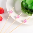 thumbnail image 3 of 300 Pcs Disposable Handmade Cocktail Picks Creative Pearls Decor Appetizer Picks Wooden Fruit Picks Colorful Party Supplies (Pink), 3 of 8