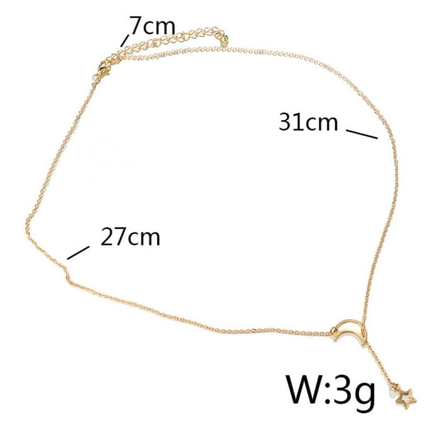 Collar Cadena Colgante Largo Oro Gargantilla Joyería Luna Collares Estrella Mujeres Colgantes