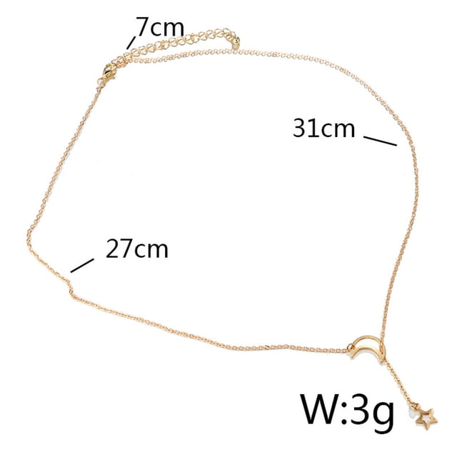 Collar Cadena Colgante Largo Oro Gargantilla Joyería Luna Collares Estrella Mujeres Colgantes