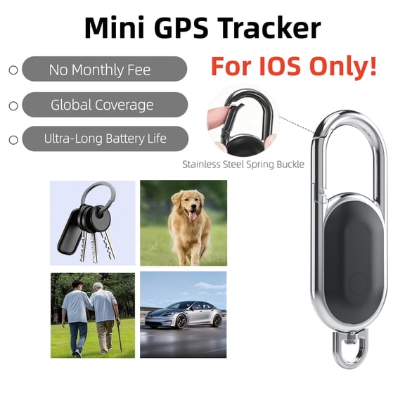 Mini GPS Tracker for Vehicles, Bluetooth Tracker Tags, Key Finder, Works with Apple Find My (iOS Only), Hidden Car Tracking Device No Subscription, for Keys, Luggage