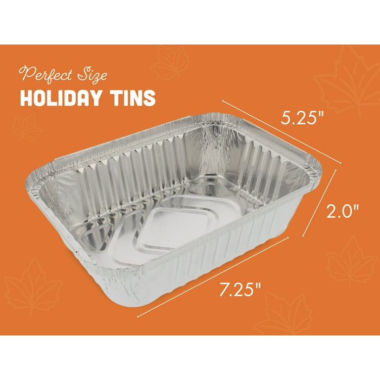 Gia's Kitchen Thanksgiving Foil Pans with Lids, 24 Piece, Set of 12  Rectangular Disposable Aluminum Pans Perfect for Leftovers, Holiday Treats,  Gift Giving - Assorted Fall Harvest Designs 