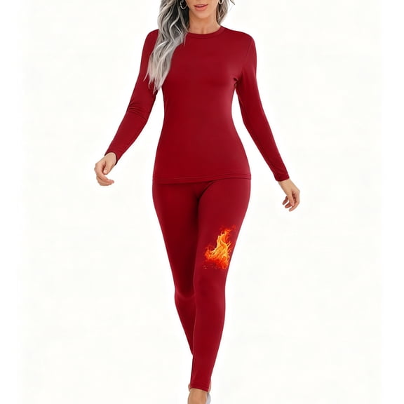 Sevevn Thermal Underwear for Women Long Johns with Fleece Lined Base Layer Women Cold Weather Top Bottom