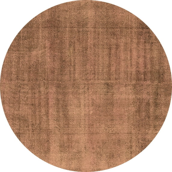 Ahgly Company Indoor Round Oriental Brown Industrial Area Rugs, 3' Round
