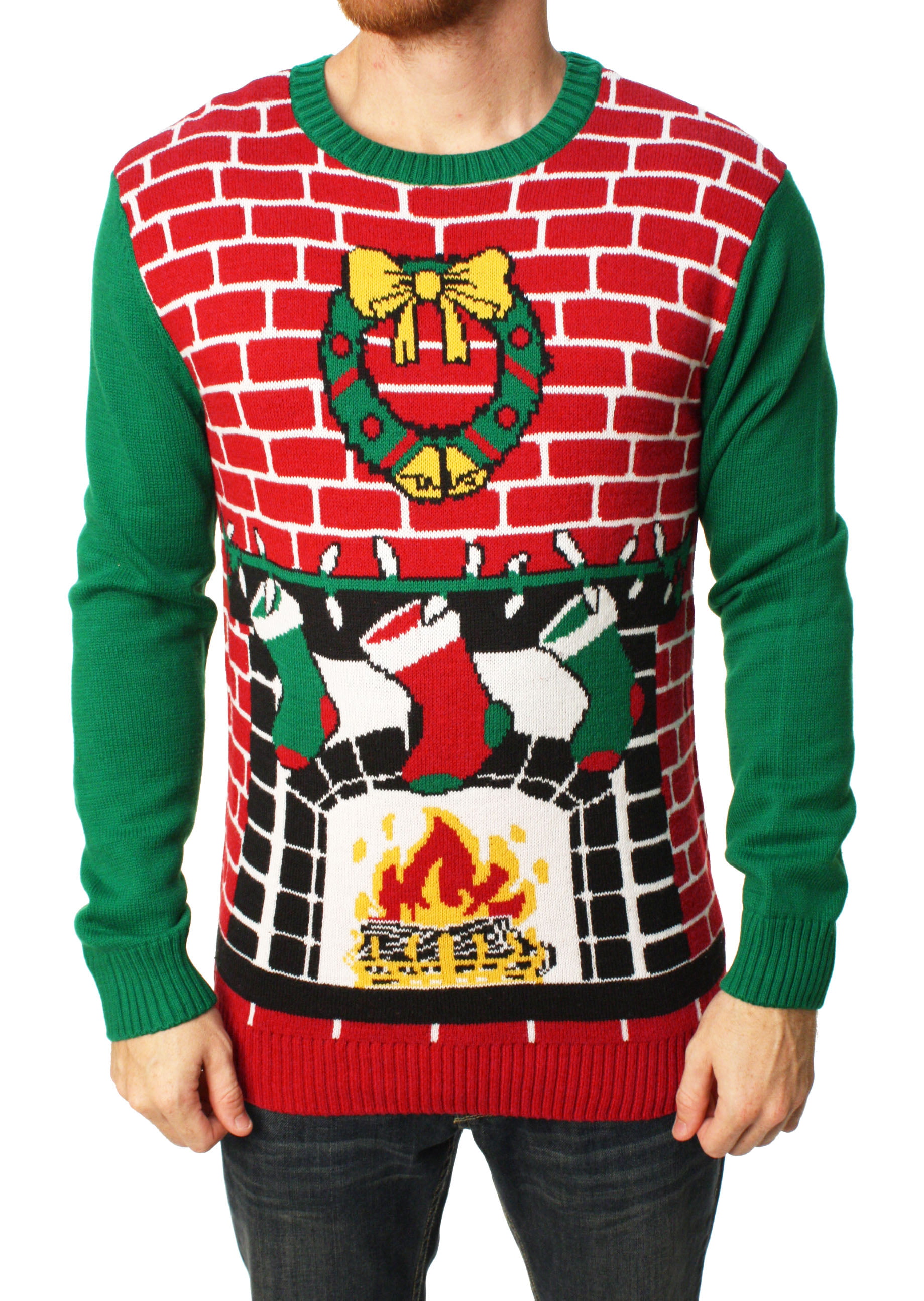 Ugly Christmas Sweater Ugly Christmas Sweater Men's Fireplace