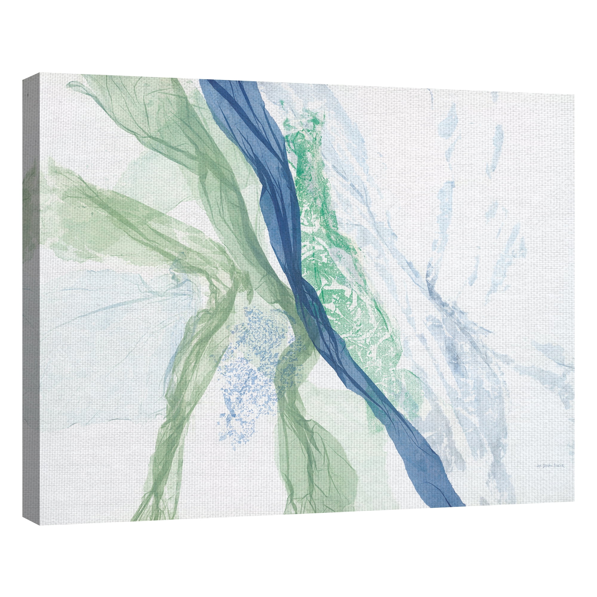 Fine Art Canvas Beach Glass Blue & Green Abstract by Jan Sullivan Fowler Canvas Art Print