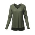 thumbnail image 1 of FashionOutfit Women's Casual Long Sleeve Dolman V-Neck Brushed Waffle Knit Tops, 1 of 1