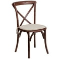thumbnail image 3 of Emma + Oliver Stackable Mahogany Wood Cross Back Chair with Cushion, 3 of 7