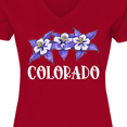 thumbnail image 4 of Inktastic Colorado Columbine Flowers Women's V-Neck T-Shirt, 4 of 5
