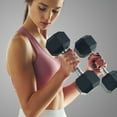 thumbnail image 4 of Gymenist, 45lb Rubber Hex Dumbbell, Pair, 4 of 6