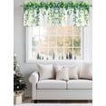 thumbnail image 5 of Spring Leaves Vines Curtain Valances for Windows, Pastoral Green Botanical Leaf Kitchen Valance Window Treatment, Light Filtering Block Curtains for Bathroom/Bedroom/Living Room 60'' x 18'', 5 of 9
