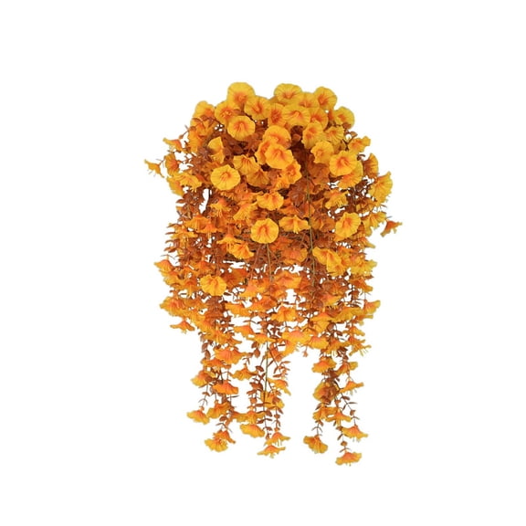 CHELIASD 30 Inch Artificial Hanging Mums Flowers Outdoor, UV Resistant Fake Hanging Fall Plants for Outdoor Planter Patio Front Door Window Autumn Decoration