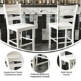 thumbnail image 4 of Emma + Oliver Set of 2 Classic Wood Counter Height Dining Stool in White Wash with Solid Wood Seat and Ladderback Design, 4 of 12
