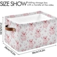 thumbnail image 3 of Flowers Pig Foldable Storage Basket for Shelves, Collapsible Sturdy Storage Bin with Handles, Canvas Storage Cube for Organizing Closet 1PCS Home Decor, 3 of 7