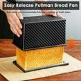 thumbnail image 4 of Bread Pans with Dough Scraper Cutter-Pullman Loaf Pan with Lid,Covered Bread Pan for Homemade Sandwich Bread and Baking,1 x Bread Pans 3 x Dough Scraper Cutter,Black, 4 of 7
