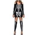 thumbnail image 2 of OVINYER Dress Masquerade Skeleton Print Sexy Strapless Flowy Boho Dresses, 2 of 9