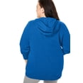 thumbnail image 2 of Woman Within Plus Size Better Fleece Zip-Front Hoodie Long Oversized Sweatshirt, 2 of 6