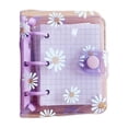 thumbnail image 4 of Mini A8 Loose-Leaf Notebook, Floral Daisy Pattern Refillable Travel Journal, Portable Small 3-Ring Binder Pocket Notepad A#006 Purple, 4 of 4