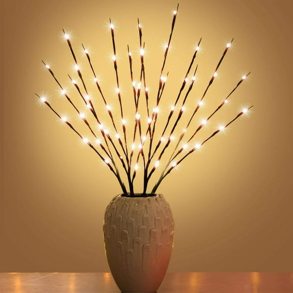 1PCS Led Branch Lights, 20 LEDs Artificial Willow Twig Lights Battery Powered Decorative Lighted Branches for Vases Home Decoration(Warm White)