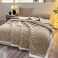 thumbnail image 3 of ROSEKIND Ultra Large Striped Flannel Sherpa Reversible Weighted Throw Blanket-90X90inch, 3 of 6
