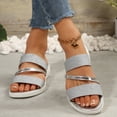 thumbnail image 6 of Slippers for Women Wedge Thick Sole Sandals Women Thick Sole Open Toe Slip-on Slides Women Footwear Comfortable Outdoor Walking Beach Shoes Silver 7.5, 6 of 9