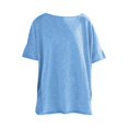 thumbnail image 4 of Breezora Oversized Cotton Tee for Women Soft Breathable Short Sleeve Crewneck Tshirt Trendy Relaxed Fit Summer Essential Top M Size Sky Blue, 4 of 5