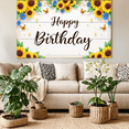 thumbnail image 5 of Yatrandify Floral Design Happy Birthday Banner Decorative Sunflower Butterfly Backdrop for Celebration Spring Party Outdoor Event, 5 of 8
