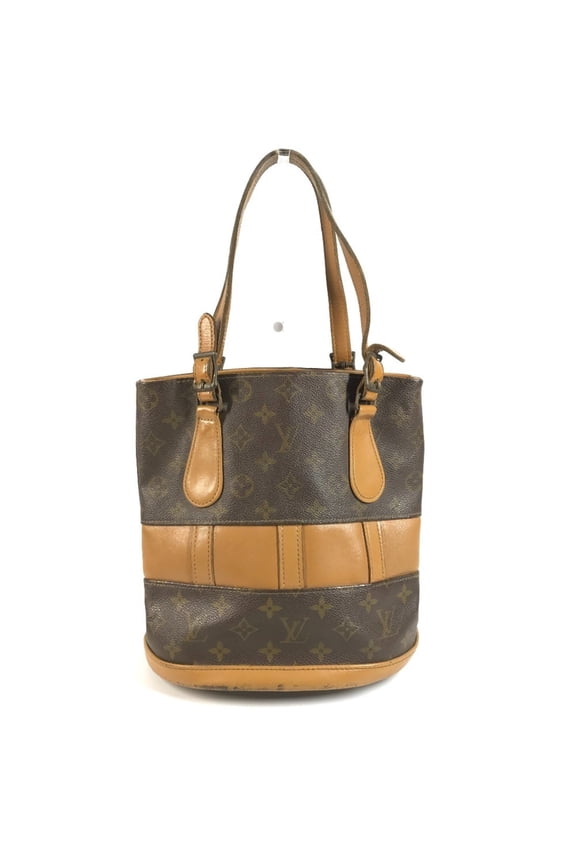 Pre-Owned LOUIS VUITTON T42238 Monogram Bucket PM Tote Bag, Handbag, Canvas, Women's, Brown...