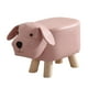 thumbnail image 4 of Reposapiés de animales, bonito taburete de madera maciza, antideslizante, tapizado, otomano para perro rosa, 4 of 9