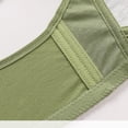 thumbnail image 5 of Women's Plus Size Front Closure Bra Without Steel Ring Fixed Cup Gathered Breathable Underwear Bra Green 42, 5 of 8