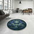 thumbnail image 4 of Ahgly Company Machine Washable Indoor Round Transitional Night Black Area Rugs, 8' Round, 4 of 7