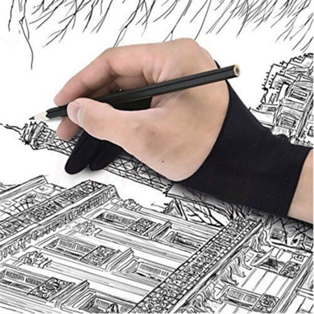 1pc Two Finger Anti-fouling Glove For Artist Drawing & Pen Graphic Tablet B$CA 
