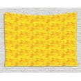 thumbnail image 1 of Fish Scale Tapestry, Traditional Japanese Pattern Yellow Fish Squama Mermaid Scales, Wall Hanging for Bedroom Living Room Dorm Decor, 80W X 60L Inches, Mustard Pale Yellow Orange, by Ambesonne, 1 of 2