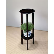 Coaster Kirk 1-shelf Round Wood Plant Stand in Espresso