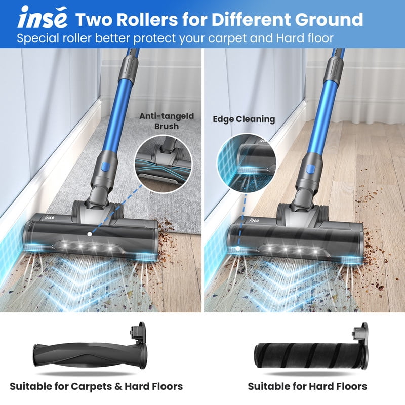Homadio Cordless Vacuum Cleaner, 400W/30Kpa Vacuum Cleaners for Home, 55Mins Stick Vacuum with LED Display, Wall Mount Charging, 8 in 1 Lightweight Vacuum for Hard Floors Carpet Pet Hair
