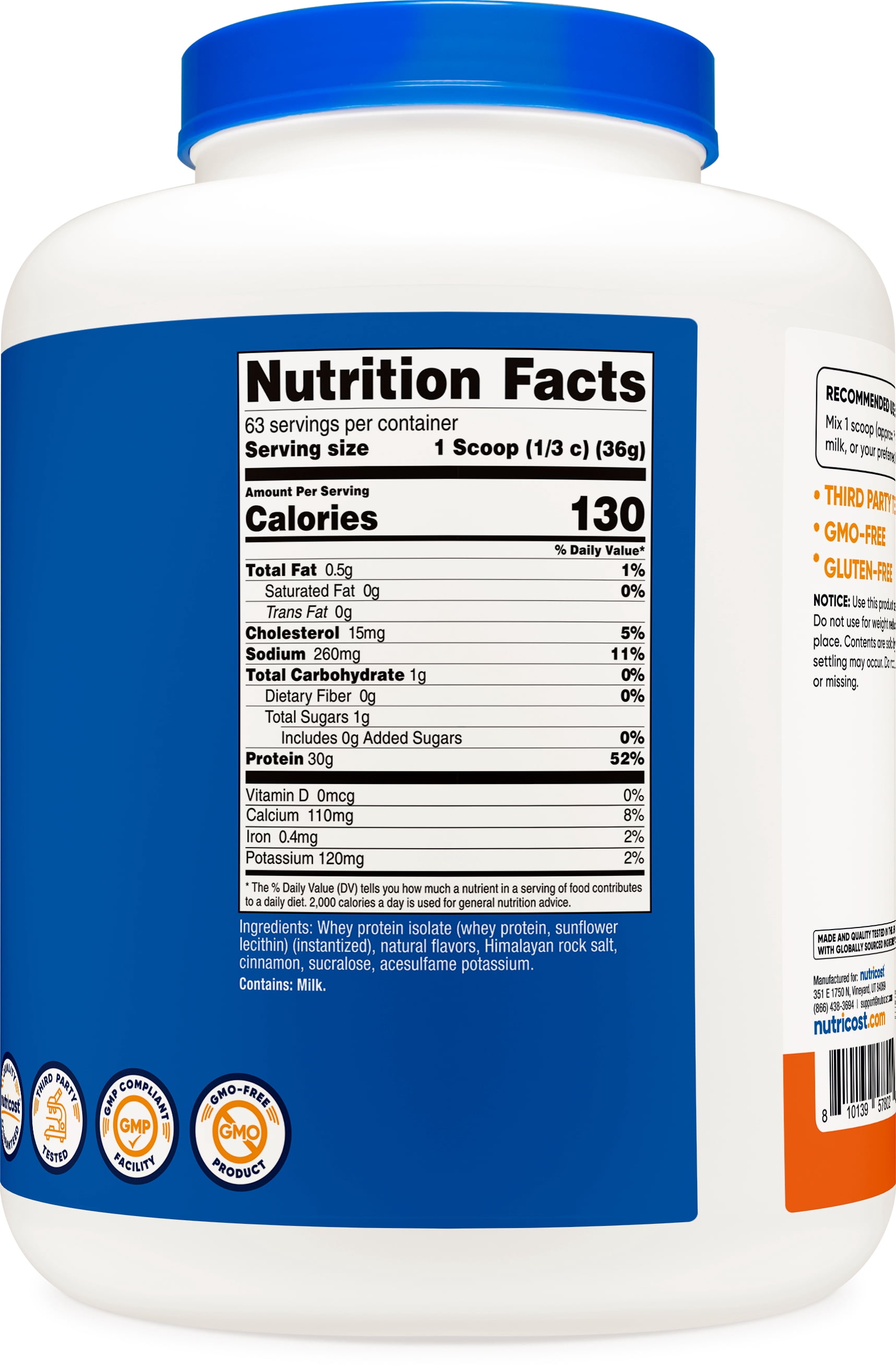 Nutricost Whey Protein Isolate Powder (Pumpkin Spice) 5 LB - 30g of Protein, GMO-Free, Gluten-Free, 63 Servings