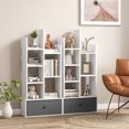 thumbnail image 3 of Patiojoy Tree Shaped Bookcase with Drawer Free Standing Bookshelf with 7 Open Storage Shelves Tall Display Rack with Bookshelves White, 3 of 10