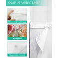thumbnail image 3 of No Hook Shower Curtains with Snap in Liner, Spring Flowers Waterproof Fabric Shower Curtain, Spring Country Botanical Bottle Floral Double Layers & See-Through Top Window Bathroom Curtains 72''x84'', 3 of 6