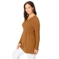 thumbnail image 3 of Jessica London Women's Plus Size Ribbed Baby Doll Tunic Sweater, 3 of 4