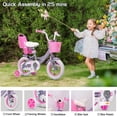 thumbnail image 5 of Glerc Maggie 14 inch Kids Girls Bike for Ages 3-5 Years Old Children, Princess Style Kids Bicycle with Doll-Seat & Basket & Training Wheels, Purple, 5 of 9