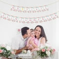 thumbnail image 3 of 2Pcs My First Holy Communion Banner for Baby Shower Decoration, Pink Floral Rose Banner for Wall Hanging Decor, 3 of 6