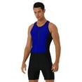 thumbnail image 2 of Eandarui Men's Tank Top Swim Bodysuit Wrestling Singlet Zipper Leotard Underwear Gym Sports Boxer Royal Blue M, 2 of 7
