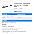 thumbnail image 2 of Front Inner Tie Rod - Compatible with 2005 - 2015, 2017 - 2022 Nissan Armada 2006 2007 2008 2009 2010 2011 2012 2013 2014 2018 2019 2020 2021, 2 of 2