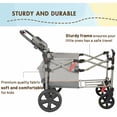 thumbnail image 5 of Busy Bee Foldable Wagon Stroller for 2 Kids, Push Pull Collapsible Kids Wagon with Adjustable Handle Bar, Removable Canopy, 5-Point Harness, Shock-Absorbing Wheels, Grey, 5 of 5
