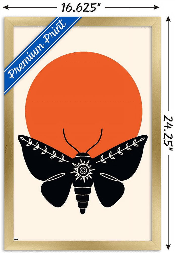 Ink Moth Wall Poster, 14.725" x 22.375", Framed