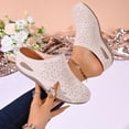 thumbnail image 2 of HomeDM Clogs for Women Low Wedge Round Closed Toe Sandals Summer Comfort Slip-On Mules, Beige Size 9.5, 2 of 6