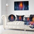 thumbnail image 3 of Designart Fractal Fire in Light Blue - Contemporary Throw Pillow - 12x20, 3 of 5
