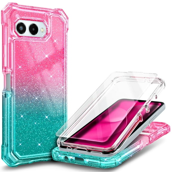 NGB SUPREMACY For T-Mobile Revvl 8 Phone Case Tempered Glass Screen Protector Full-Body Protective Shockproof Bumper TMobile Revvl 8 Case Cover