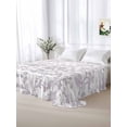 thumbnail image 5 of Spring Flower Full Size Flat Sheet, Wrinkleproof & Fadeproof Cooling Flat Bed Sheet Only, Vintage Farmhouse Light Purple Boho Leaf Breathable Soft Bedding Top Sheets 81 x 96 Inches, 5 of 8